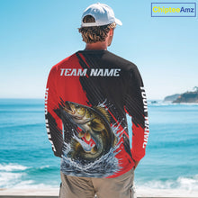 Load image into Gallery viewer, Walleye Fishing Long Sleeve Tournament Shirts, Personalized Walleye Fishing Jerseys NHT585