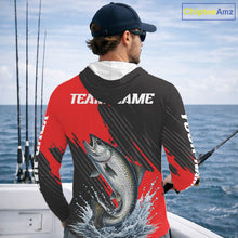 Load image into Gallery viewer, Hooded Chinook Salmon Fishing Long Sleeve Tournament Shirts, Personalized Salmon Fishing Jerseys NHT587