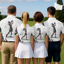 Load image into Gallery viewer, Flamingo Mens Golf Polo Shirts, Colorful Tropical Flamingo Pattern, Tropical Golf Shirt NHT590