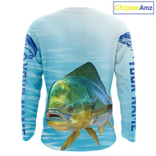 Load image into Gallery viewer, Mahi Mahi Ocean Blue Performance Fishing Shirt,  Mahi Mahi Tournament Fishing Shirts NHT615