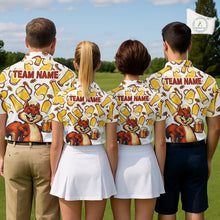 Load image into Gallery viewer, Custom Funny Squirrel Women's Golf Polo Shirts - Personalized Beer Lover Performance Jersey NHT986