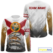 Load image into Gallery viewer, Florida Flag Fishing Jersey Inshore Grand Slam Snook Redfish Trout Tarpon Gift 