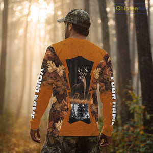 Whitetail Deer Hunting Orange Camo Autumn - Personalized All Over Print Deer Hunting Clothes NHT179
