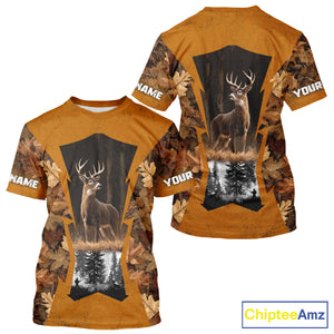 Whitetail Deer Hunting Orange Camo Autumn - Personalized All Over Print Deer Hunting Clothes NHT179