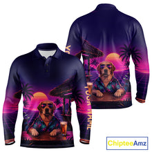 Load image into Gallery viewer, Retro Dog Golf Polo Shirt Personalized Name Summer Beach Beer Golf Shirt Gift For Dog Lover