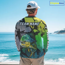 Load image into Gallery viewer, Mahi Mahi Fishing Shirt Green Camo Custom Name, Mahi Mahi Fishing Team Jerseys NHT444