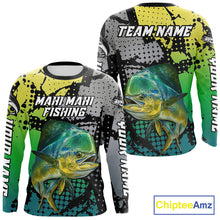 Load image into Gallery viewer, Mahi Mahi Fishing Shirt Green Camo Custom Name, Mahi Mahi Fishing Team Jerseys NHT444