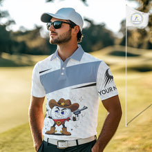 Load image into Gallery viewer, Funny Mens Golf Polo Shirts Custom Cowboy Golf Ball Golf Outfits, Best Golf Gifts NHT860