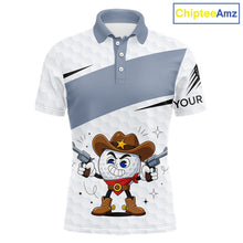 Load image into Gallery viewer, Funny Mens Golf Polo Shirts Custom Cowboy Golf Ball Golf Outfits, Best Golf Gifts NHT860
