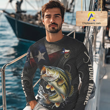 Load image into Gallery viewer, Personalized Texas Largemouth Bass Fishing Shirt – Custom Name Angler Apparel For Fishermen