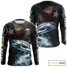Load image into Gallery viewer, Personalized Texas Chinook Salmon Fishing Shirt – Custom Name Angler Apparel For Fishermen