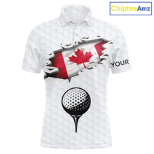 Load image into Gallery viewer, Canada Flag Personalized Golf Pattern Ball Polo Shirts Patriotic Golf Shirts For Mens NHT677
