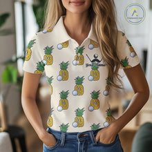 Load image into Gallery viewer, Personalized Funny Pineapple Pattern Womens Golf Polo Shirts Best Golf Gifts For Family Team  NHT779
