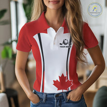 Load image into Gallery viewer, Personalized Canada Flag Womens Golf Shirts Golf Polo Shirts For Womens Patriotic Golf Tops NHT734