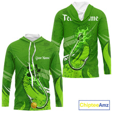 Load image into Gallery viewer, Custom Name St Patrick's Day Long Sleeve Fishing Shirts, St Patty's Day Hook Fishing Jerseys NHT425