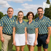 Load image into Gallery viewer, Teal Golf Polo Shirt With Flower Pattern – Lightweight Performance Polo For Men NHT782