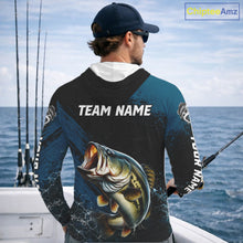 Load image into Gallery viewer, Custom Largemouth Bass Fishing Jersey Personalized Long Sleeve Hooded Shirt For Men 