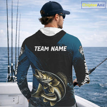 Load image into Gallery viewer, Custom Walleye Fishing Jersey Personalized Long Sleeve Hooded Shirt For Men 