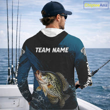 Load image into Gallery viewer, Custom Crappie Fishing Jersey Personalized Long Sleeve Hooded Shirt For Men 