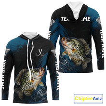 Load image into Gallery viewer, Custom Crappie Fishing Jersey Personalized Long Sleeve Hooded Shirt For Men 