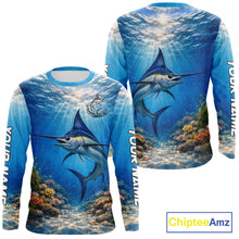 Load image into Gallery viewer, Personalized Offshore Fishing Jerseys, Marlin Fishing Shirts Long Sleeve For Men NHT822