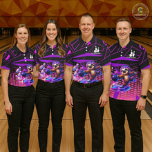 Load image into Gallery viewer, Custom Bowling Team Polo Shirt Neon Sloth Bowling Personalized Name Jersey For Womens NHT1139