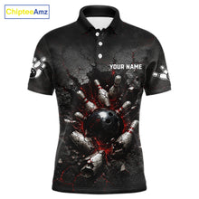 Load image into Gallery viewer, Custom Cracked Wall Bowling Jersey for Men | Bowling Team Polo &amp; 1/4 Zip