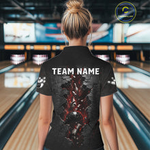 Load image into Gallery viewer, Cracked Wall Bowling Jersey For Womens Bowling Team Shirts Bowling League Polo &amp; 1/4 Zip NHT1150