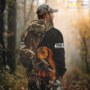 Chesapeake Bay Retriever Duck Hunting Dog Waterfowl Camo Full Printing Shirts, Hunting Gift NHT176