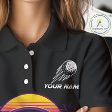 Load image into Gallery viewer, Retro Synthwave Golden Retriever Womens Golf Polo Shirt - Funny Dog Dad Golfing Apparel