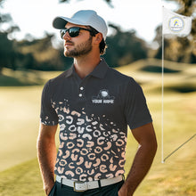 Load image into Gallery viewer, Custom Name Leopard Print Polo Shirt – Stylish Animal Print Golf Polo For Men NHT855