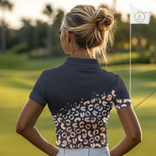 Load image into Gallery viewer, Custom Name Leopard Print Polo Shirt – Stylish Animal Print Golf Polo For Womens NHT855