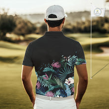 Load image into Gallery viewer, Custom Name Tropical Print Polo Shirt – Stylish Animal Print Golf Polo For Men NHT856