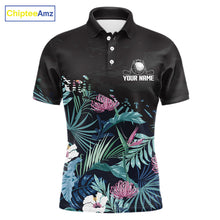 Load image into Gallery viewer, Custom Name Tropical Print Polo Shirt – Stylish Animal Print Golf Polo For Men NHT856