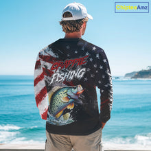 Load image into Gallery viewer, American Flag Crappie Fishing Shirt For Men, Personalized Crappie Fishing Apparel