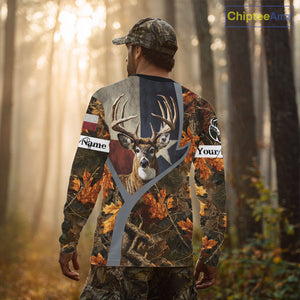 Deer Hunting Shirt-Personalized Texas Flag Camo Forest, Best Gifts for Deer Hunters NHT198