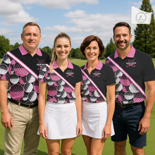 Load image into Gallery viewer, Golf Balls Pink Pattern Womens Golf Polo Shirts Custom Golf Apparel For Familly Team Shirt NHT706