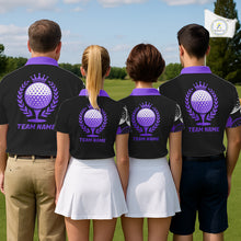 Load image into Gallery viewer, Golf Balls Purple Pattern  Womens Golf Polo Shirts Custom Golf Apparel For Familly Team Shirt NHT710
