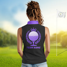 Load image into Gallery viewer, Golf Balls Purple Pattern Womens Sleeveless Golf Polo Shirts Custom Golf Apparel For Familly Team Shirt NHT710