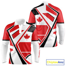 Load image into Gallery viewer, Personalized Canada Flag Mens Golf Polo Shirt, Patriotic Golf Gifts For Golf Lover NHT733