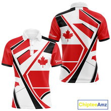 Load image into Gallery viewer, Personalized Canada Flag Mens Golf Polo Shirt, Patriotic Golf Gifts For Golf Lover NHT733