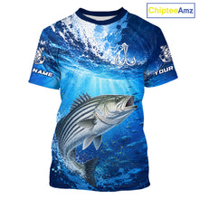 Load image into Gallery viewer, Striped Bass Short Sleeve T-Shirt Ocean Blue 3D All Over Print Performance Shirt 