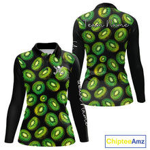 Load image into Gallery viewer, Funny Colorful Kiwi In Dark Golf Women's Polo Shirt,  Funny Fruit Pattern Polo Top NHT579