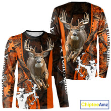 Load image into Gallery viewer, Orange Bow Hunting Deer Camouflage Personalized Hunting Shirt, Hoodie Hunting Shirt For Men NHT318