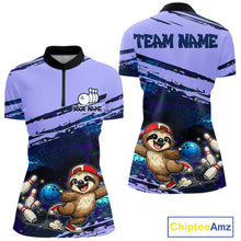 Load image into Gallery viewer, Custom Funny Sloth Bowling Jersey for Women | Personalized Bowling Team Shirt