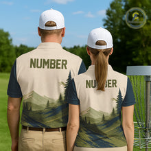 Load image into Gallery viewer, Green Sunset Customized Mens Disc Golf Polo Shirt Number Disc Golf Tops For Men NHT833