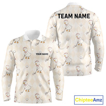 Load image into Gallery viewer, Personalized Argyle Funny Duck Pattern Polo Shirt - Custom Golf Team Gift
