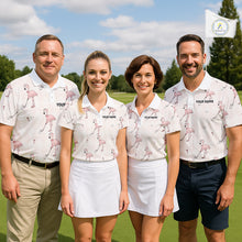 Load image into Gallery viewer, Personalized Argyle Funny Flamingo Pattern Womens Golf Polo Shirt - Custom Golf Team Gift NHT1009