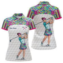 Load image into Gallery viewer, Personalized Golf Polo Shirt Custom Name Golf Shirt Funny Golfer Gift Womens Golf Jersey Colorful Golf Outfit NHT686