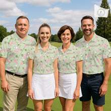 Load image into Gallery viewer, Floral Golf Polo Shirt Personalized Gingham Golf Shirt Custom Name Cute Golf Outfit For Womens Golf Gift NHT688